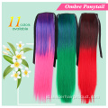 Ombre Color Clip-In Ponytail Hair Extension Untuk Wanita